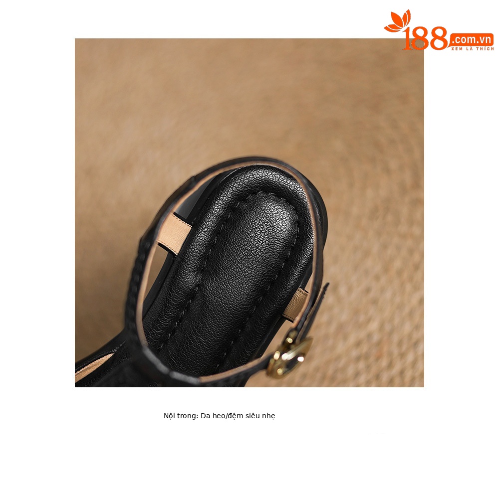 Sandal La Mã cao gót mùa hè size lớn 34-41, đế xuồng gót dày, mũi hở, chất liệu dệt — đen chi tiết 26