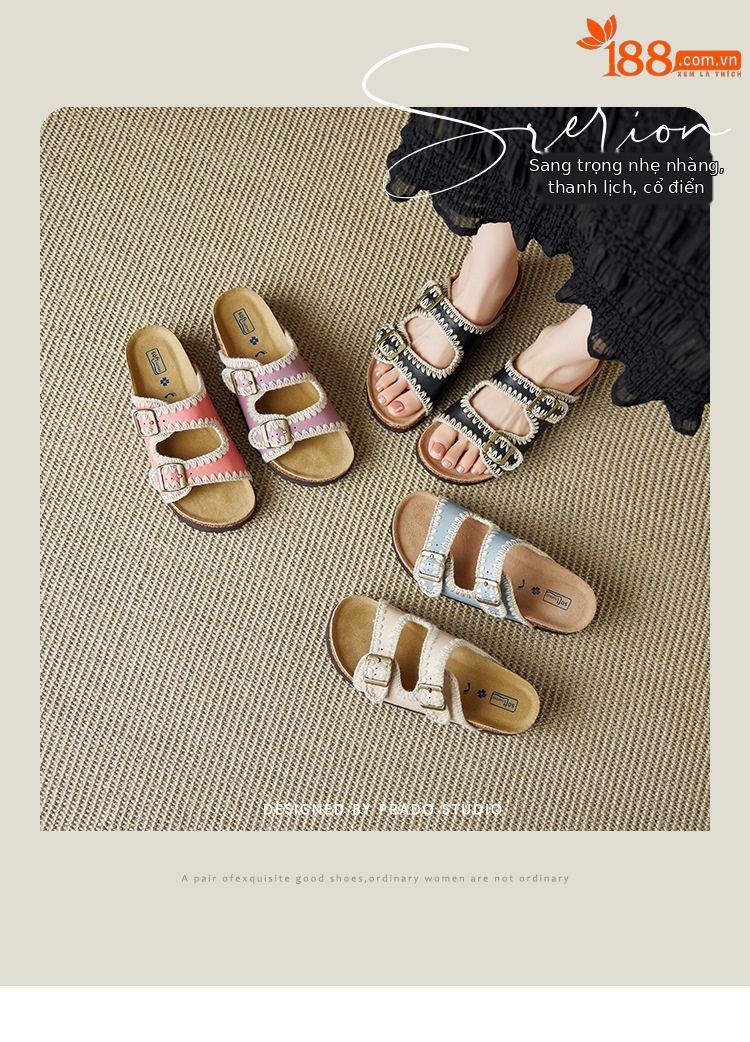 Sandal Birkenstock đế dày hở mũi quai thắt lưng cho nữ — đen chi tiết 1