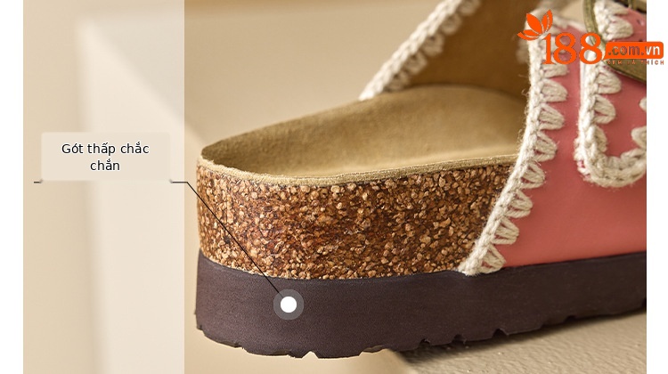 Sandal Birkenstock đế dày hở mũi quai thắt lưng cho nữ — đen chi tiết 20