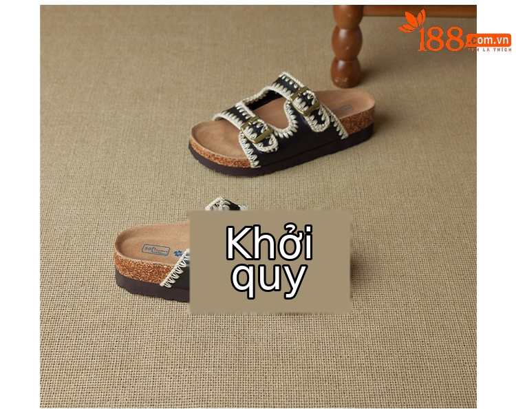 Sandal Birkenstock đế dày hở mũi quai thắt lưng cho nữ — đen chi tiết 23