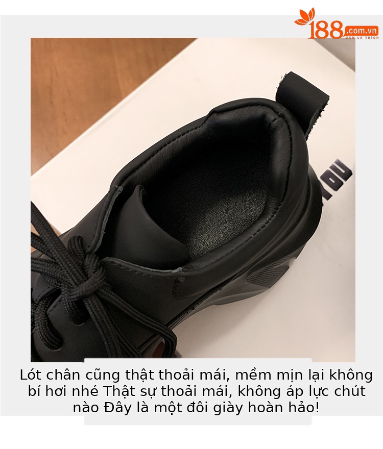 Giày lười nữ đế xuồng Yichuan tăng chiều cao 9 cm, phong cách platform mũi to — đen (da sáng chế), Màu đen (da bò mờ) chi tiết 5