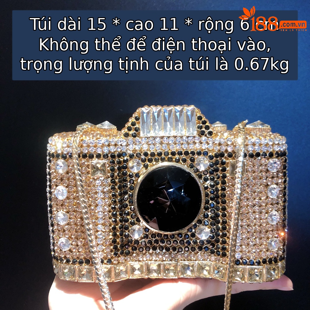 Túi clutch nữ đính kim cương cầm tay dự tiệc sang trọng — Cà phê vàng/hàng có sẵn, Màu xanh lục, Màu bạc, Màu xanh lá chi tiết 17