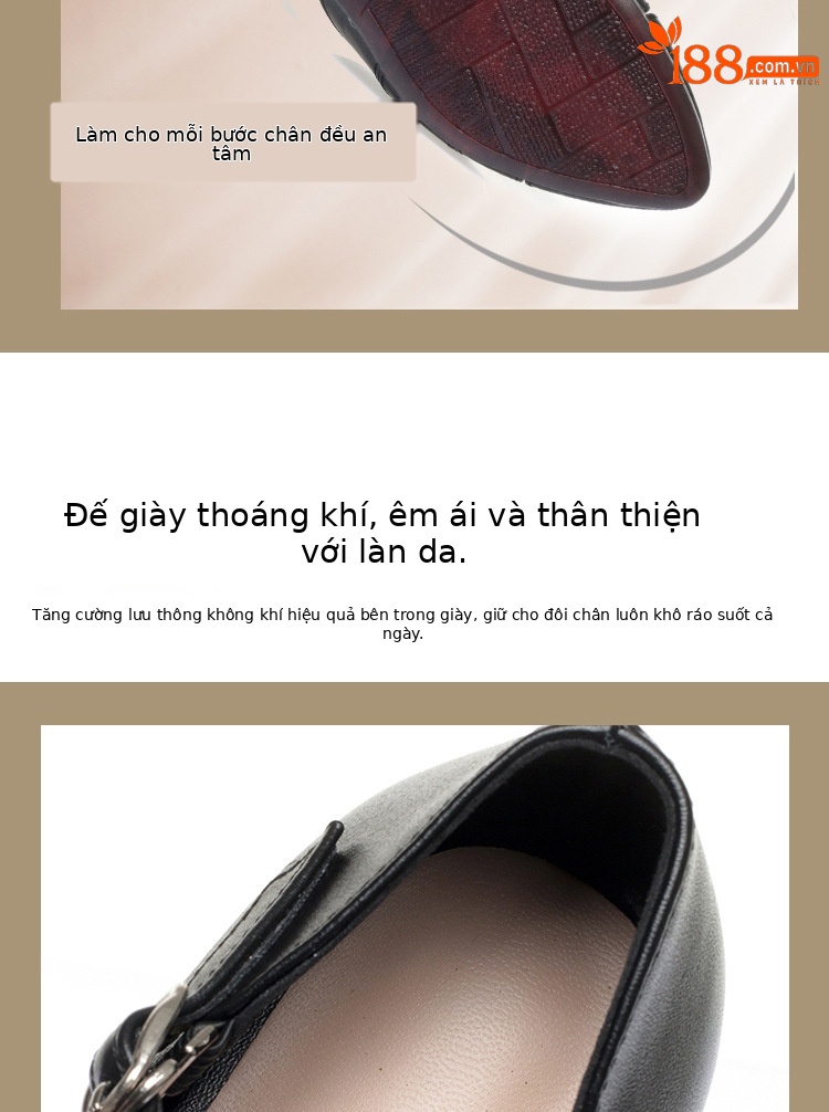 Dép sandal nữ da thật đế bằng quai chữ V mùa hè — màu be chi tiết 5