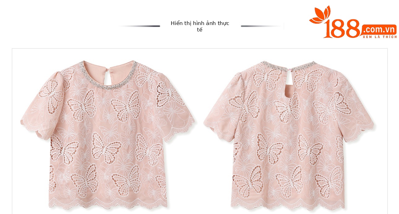 Bộ áo và váy thêu bướm mùa hè phong cách Trung Quốc mới, thiết kế trang nhã — váy trắng, váy hồng, áo màu hồng, áo trắng chi tiết 38