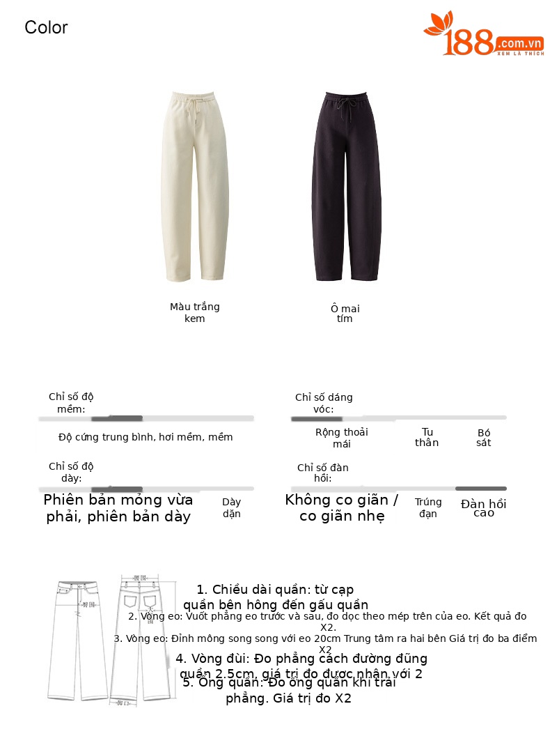 Quần culottes nữ ống rộng cạp thun co giãn chất liệu lyocell len mềm mại dáng chuối — màu tím mận chi tiết 5