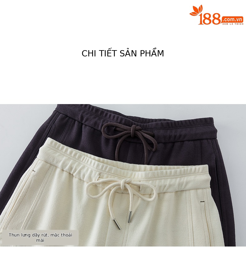 Quần culottes nữ ống rộng cạp thun co giãn chất liệu lyocell len mềm mại dáng chuối — màu tím mận chi tiết 14