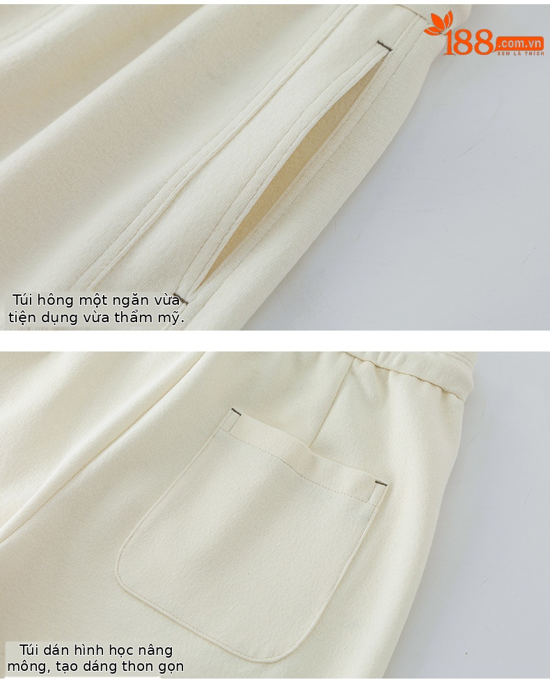 Quần culottes nữ ống rộng cạp thun co giãn chất liệu lyocell len mềm mại dáng chuối — màu tím mận chi tiết 15