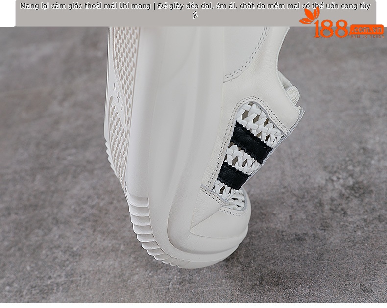 Giày sneaker nữ da bò lỗ rỗng đế dày thoáng khí mùa hè — đen chi tiết 8