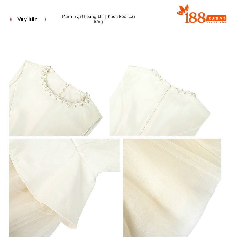 Đầm nữ cổ tròn ôm eo phong cách Pháp, tay lỡ kết hợp lưới chắp vá, thiết kế giả hai mảnh che bụng — Màu đen, Màu mơ chi tiết 3