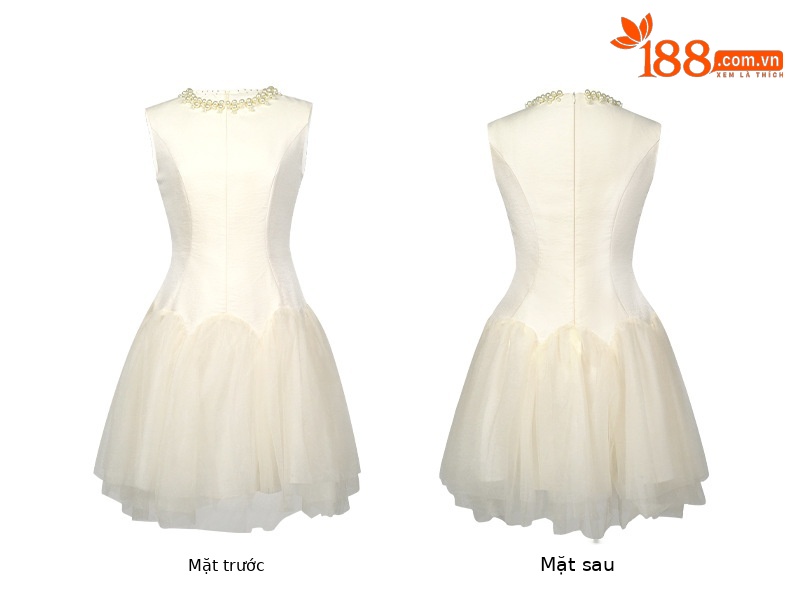 Đầm maxi nữ cổ tròn không tay thắt eo phong cách Pháp vải lưới phồng — Màu đen, Màu mơ chi tiết 6