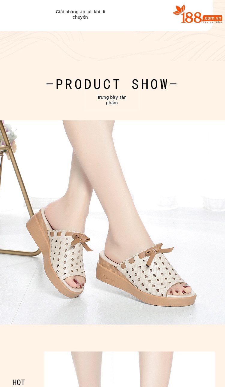 Dép sandal nữ quai chữ V đế dày da thật phong cách dân tộc — đen chi tiết 7