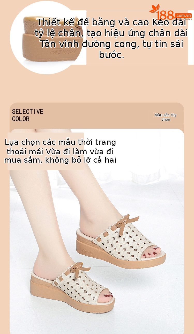 Dép sandal nữ quai chữ V đế dày da thật phong cách dân tộc — đen chi tiết 3