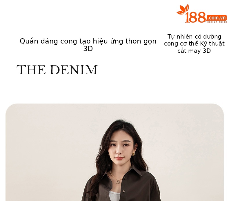 Quần jean nữ ống rộng phong cách Hong Kong chất cotton Tencel dáng rộng — Màu trắng nhạt chi tiết 1