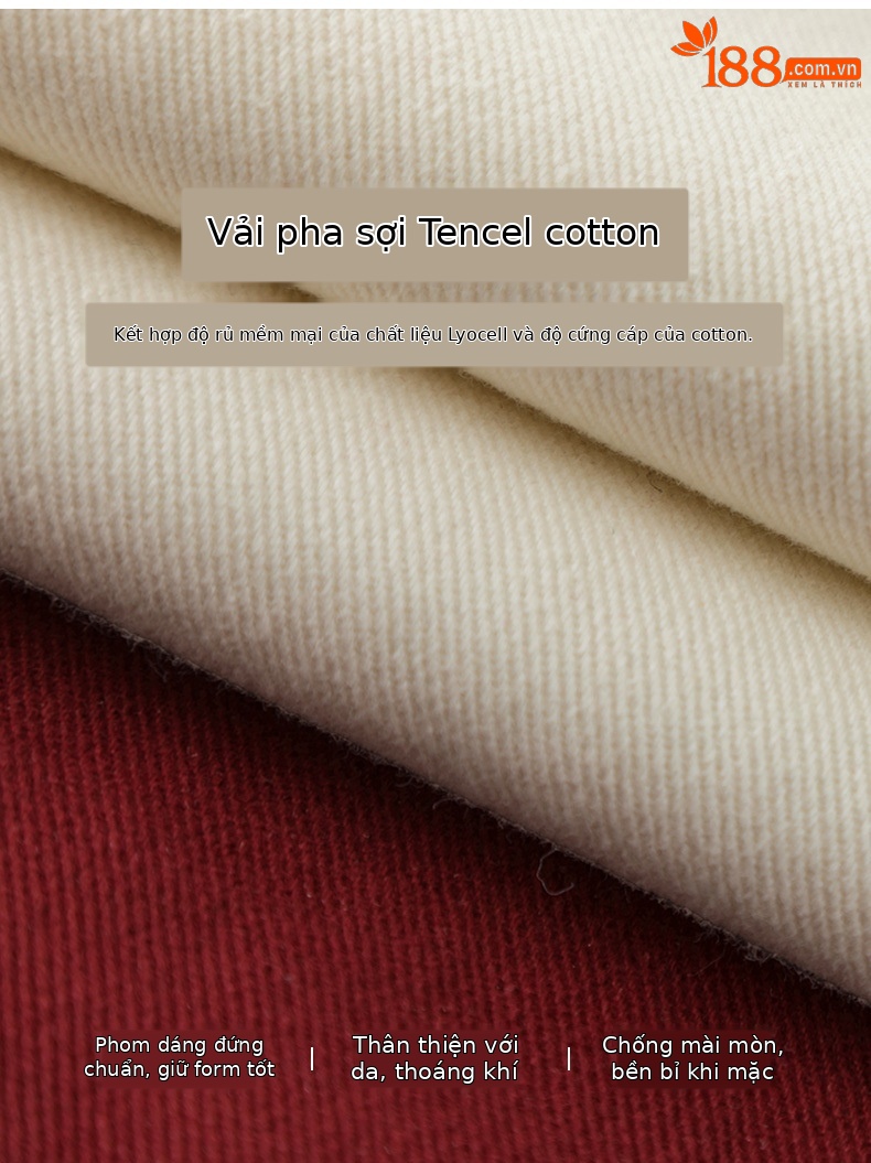 Quần jean nữ ống rộng phong cách Hong Kong chất cotton Tencel dáng rộng — Màu trắng nhạt chi tiết 6