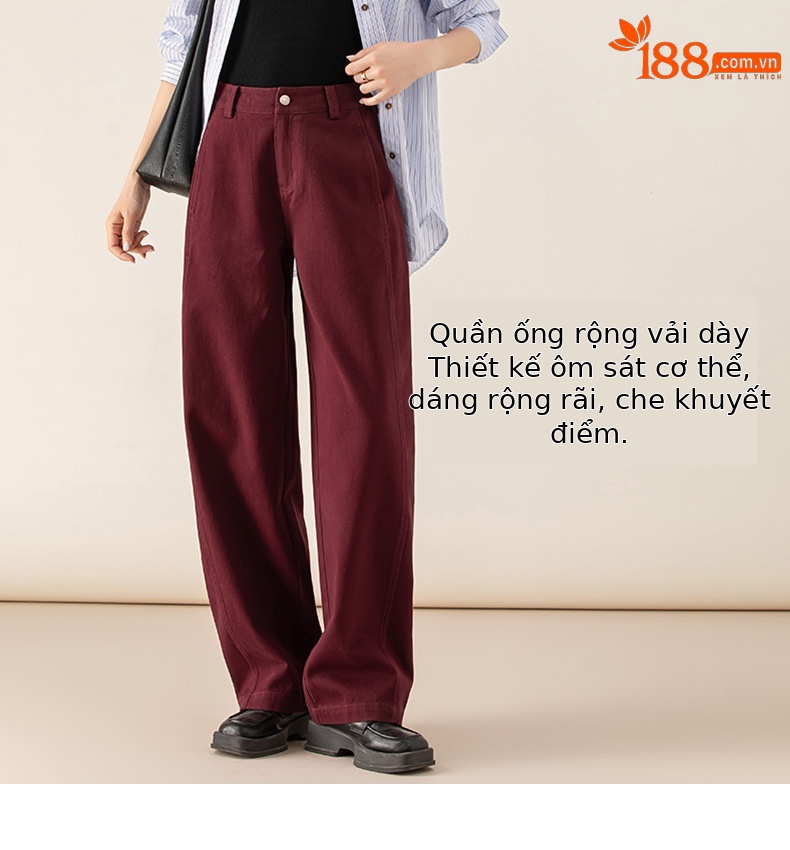 Quần jean nữ ống rộng phong cách Hong Kong chất cotton Tencel dáng rộng — Màu trắng nhạt chi tiết 9