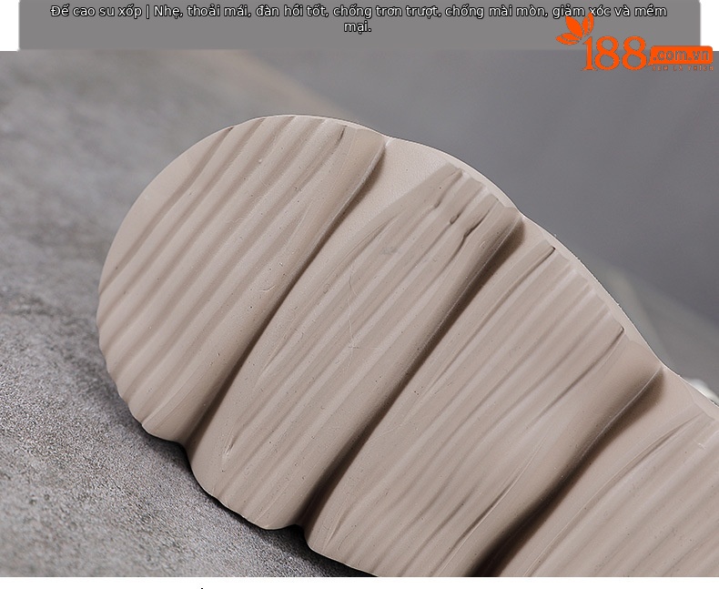 Dép sandal nữ hở mũi cổ điển da thật đế dày — màu be chi tiết 7