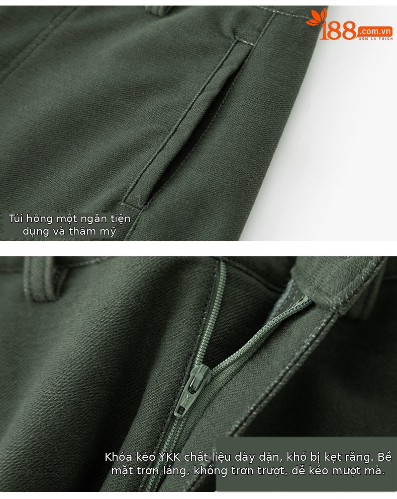 Quần ống rộng nữ dáng suông chất Tencel cotton dệt kim mềm mại — màu xanh ngọc chi tiết 14