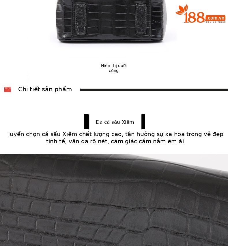Túi đeo chéo nữ da bụng cá sấu dây xích nhỏ cao cấp chi tiết 8