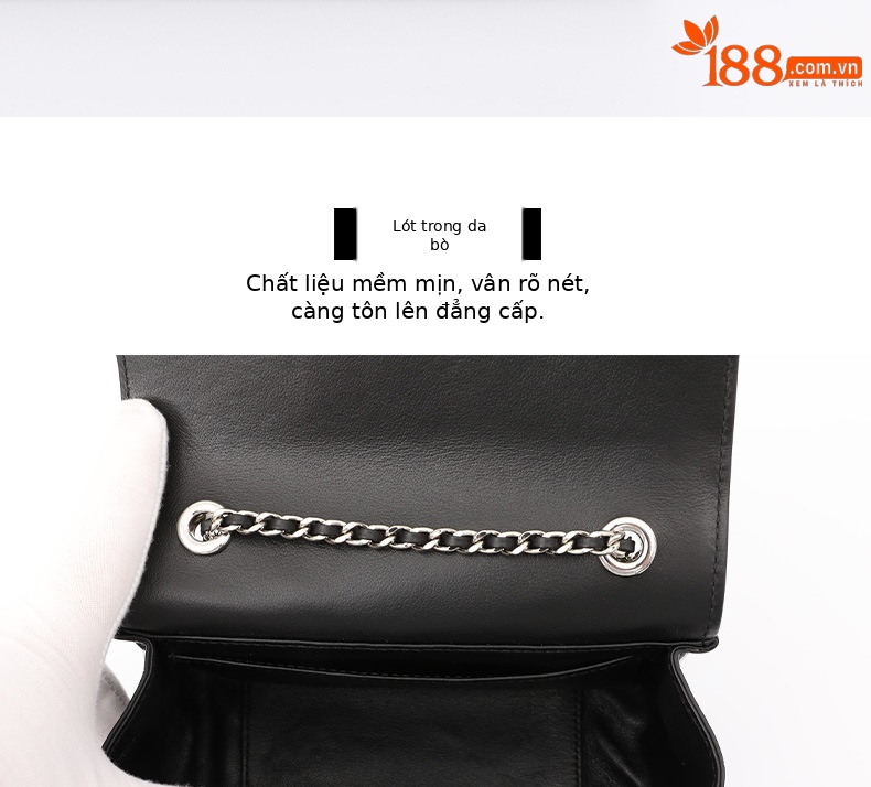 Túi đeo chéo nữ da bụng cá sấu dây xích nhỏ cao cấp chi tiết 11