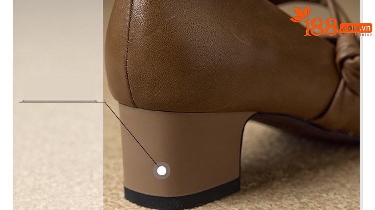 Giày Mary Jane nữ mũi nhọn miệng nông da bò thật gót dày 4cm kiểu Pháp — đen chi tiết 13