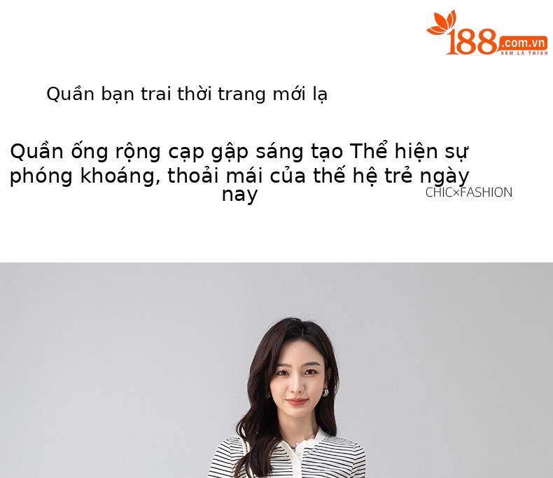 Quần jeans nữ cạp cao ống rộng dáng chuối — màu xanh chi tiết 1