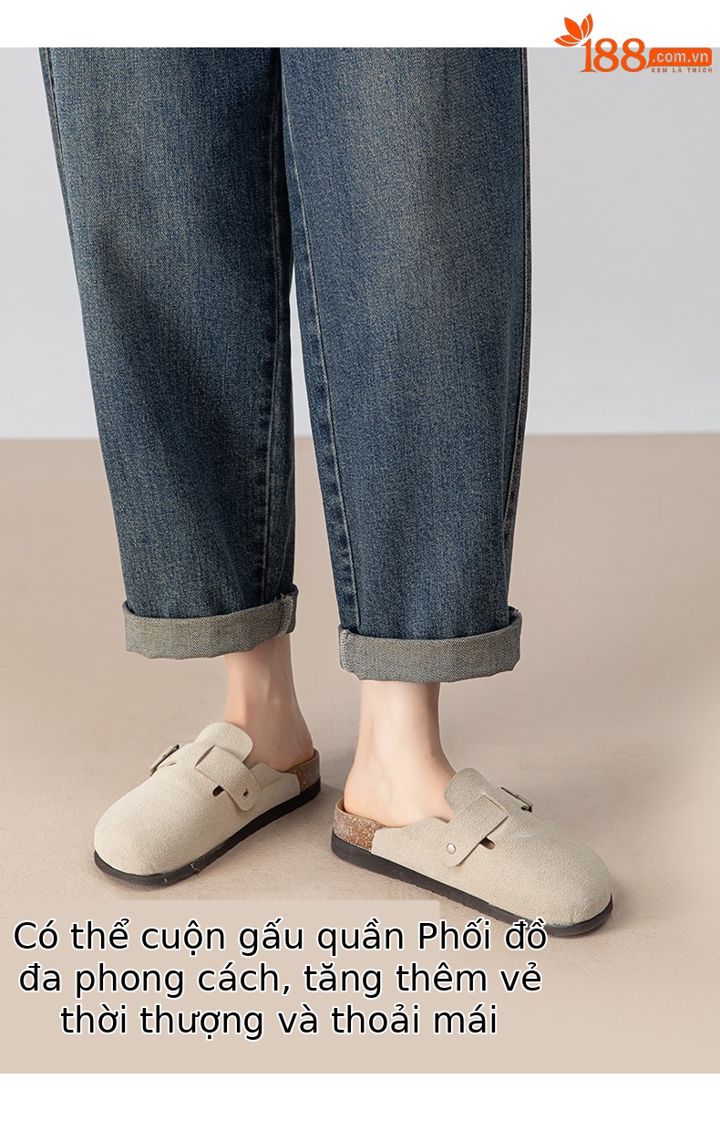 Quần jeans nữ cạp cao ống rộng dáng chuối — màu xanh chi tiết 12