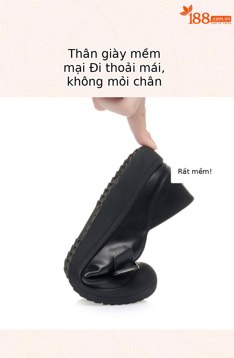 Sandal nữ mũi nhọn da bò thật đế dày thoáng khí — đen chi tiết 4
