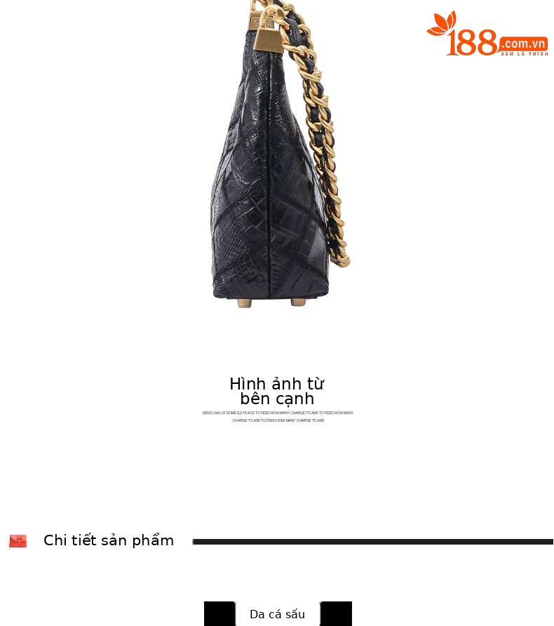 Túi đeo chéo nữ da cá sấu may chần bông phong cách Chanel, thiết kế khóa vàng sang trọng chi tiết 7