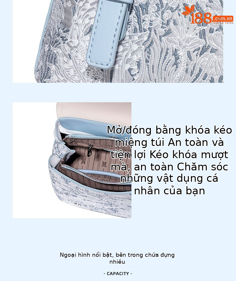 Ba lô nữ sức chứa lớn, túi đựng laptop đi làm đi học, thiết kế nhẹ thời trang chi tiết 7