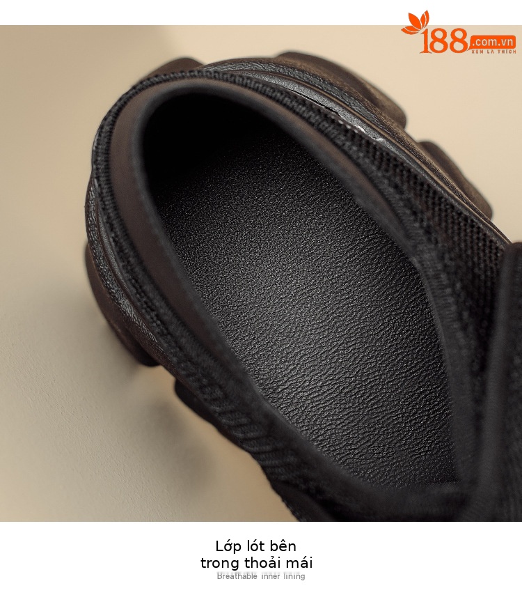 Giày Mary Jane nữ đế dày da thật quai ngang khóa Velcro — Đen + lưới, Đen + vải lụa chi tiết 7