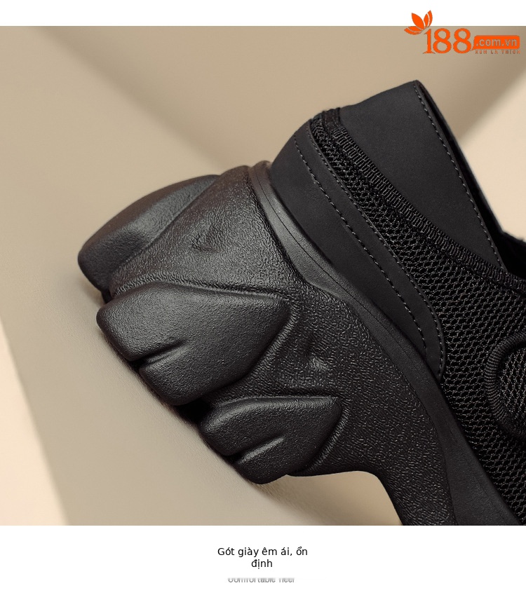 Giày Mary Jane nữ đế dày da thật quai ngang khóa Velcro — Đen + lưới, Đen + vải lụa chi tiết 8