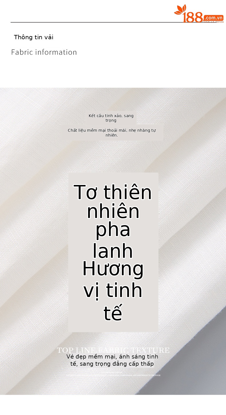 Bộ áo vest cổ cườm kết hợp quần ống rộng vải lanh nữ mùa hè — Màu trắng chi tiết 3