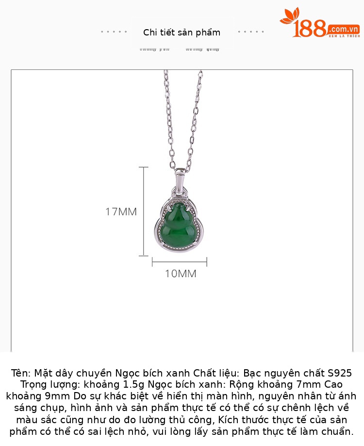 Mặt dây chuyền bạc S925 hình bầu lá tre phong cách Trung Hoa — Mặt dây chuyền đơn (không bao gồm dây chuyền) chi tiết 2