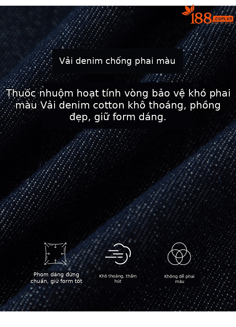 Áo khoác denim nữ phong cách cổ điển tay trễ vai dáng ngắn — màu xanh chi tiết 8