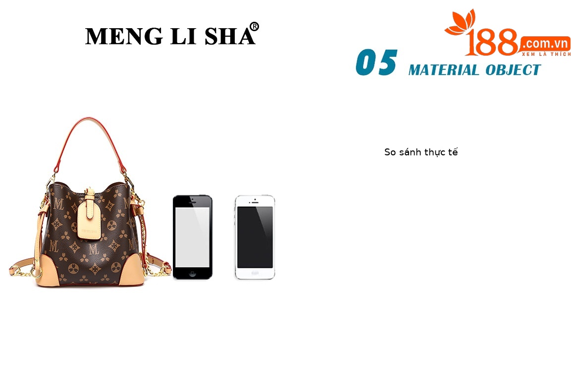 Túi bucket nữ thời trang cao cấp phong cách chữ cái, quai đeo chéo và xách tay, thiết kế dây rút tiện lợi chi tiết 5
