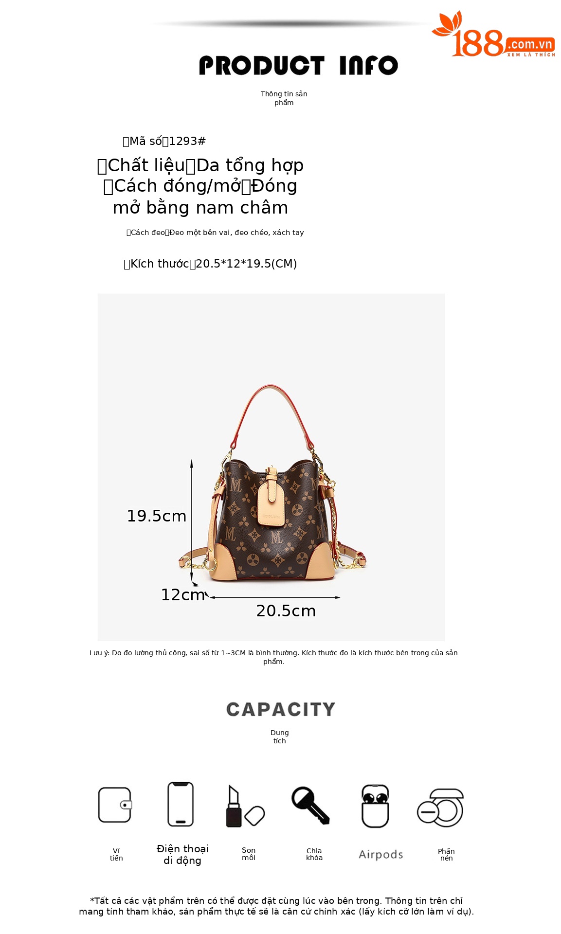 Túi bucket nữ thời trang cao cấp phong cách chữ cái, quai đeo chéo và xách tay, thiết kế dây rút tiện lợi chi tiết 2