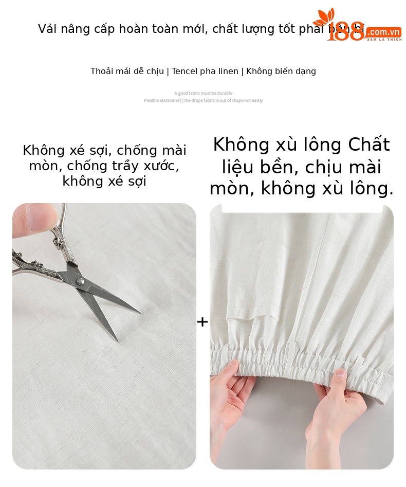 Quần ống rộng vải lụa băng đa năng nữ, phong cách sang trọng mỏng nhẹ mùa hè, quần ống đứng vải lanh Tencel — Màu xanh hải quân (kiểu thông thường) chi tiết 28