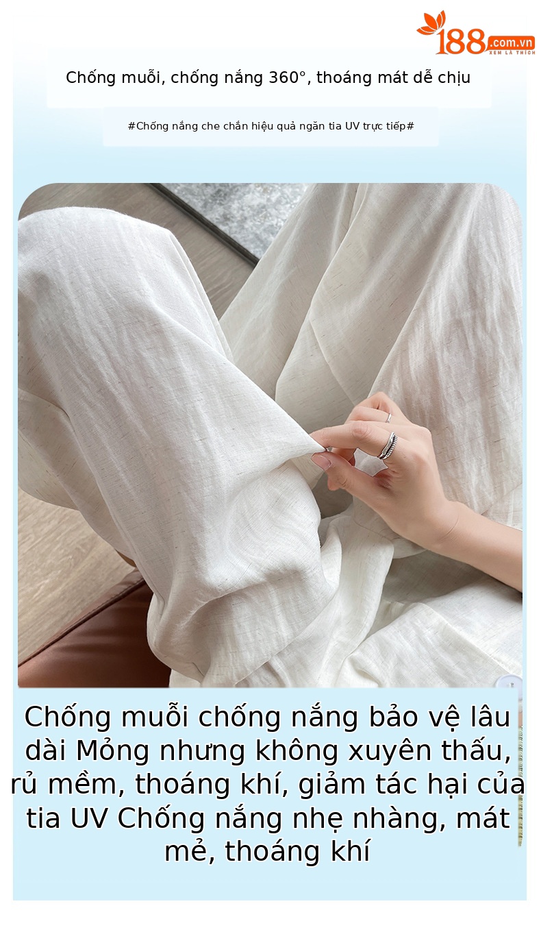 Quần ống rộng vải lụa băng đa năng nữ, phong cách sang trọng mỏng nhẹ mùa hè, quần ống đứng vải lanh Tencel — Màu xanh hải quân (kiểu thông thường) chi tiết 4