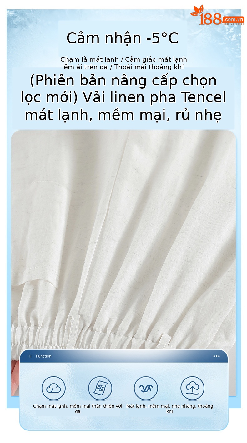 Quần ống rộng vải lụa băng đa năng nữ, phong cách sang trọng mỏng nhẹ mùa hè, quần ống đứng vải lanh Tencel — Màu xanh hải quân (kiểu thông thường) chi tiết 13
