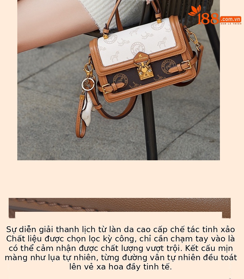 Túi xách công sở dáng vuông phong cách Hàn Quốc, thiết kế đeo chéo và xách tay tiện lợi chi tiết 5
