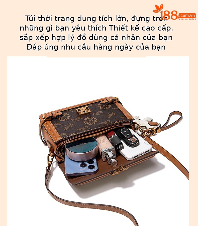 Túi xách công sở dáng vuông phong cách Hàn Quốc, thiết kế đeo chéo và xách tay tiện lợi chi tiết 10