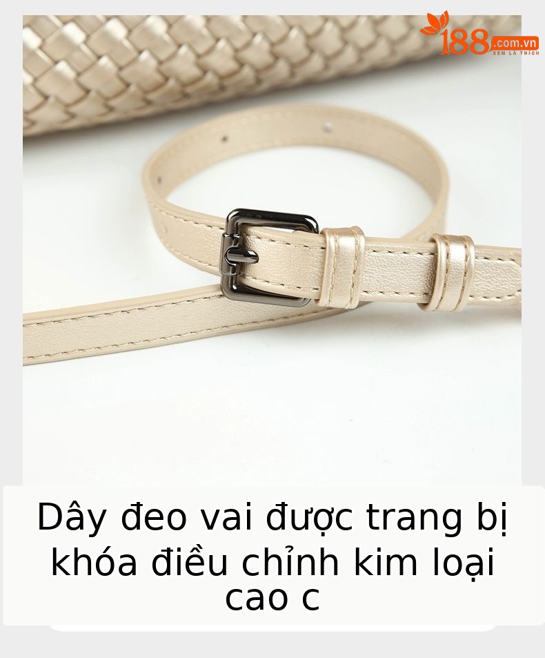 Túi đeo chéo nữ dệt da thời trang kiểu mẹ con — Màu trắng be, Màu xanh lá, Màu vàng, Màu nâu chi tiết 31