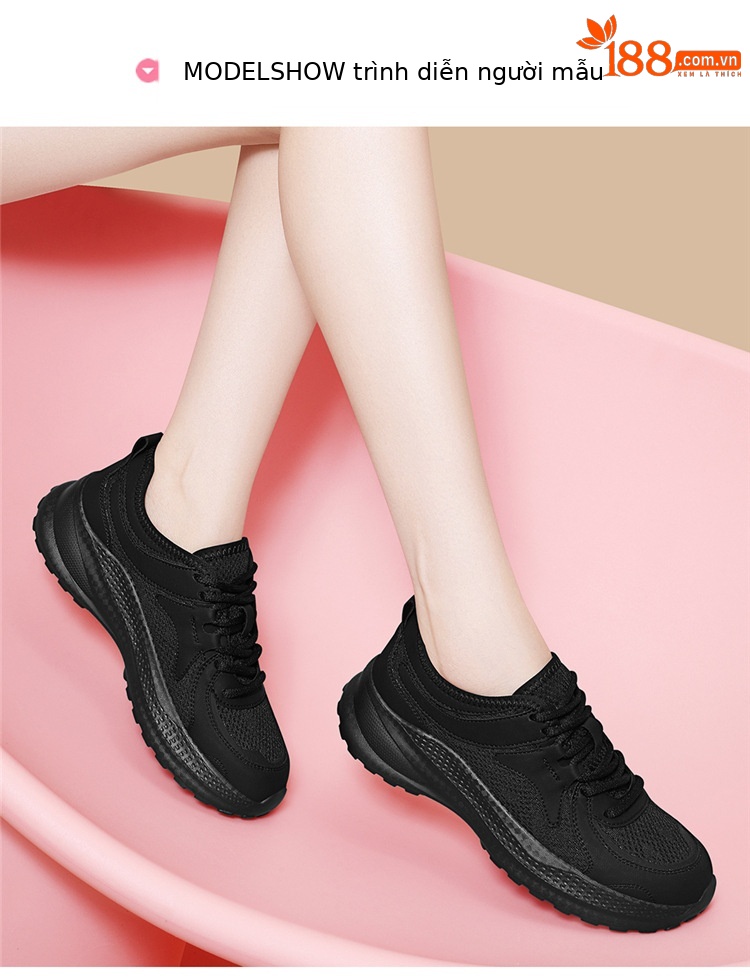Giày sneaker nữ đế dày tăng chiều cao lưới thoáng khí mùa hè 2025 — Da đen 7147, màu be 7147 chi tiết 2