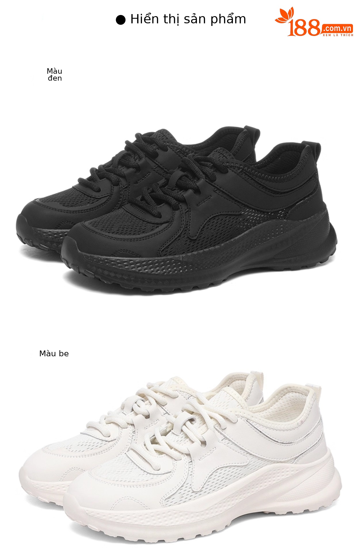 Giày sneaker nữ đế dày tăng chiều cao lưới thoáng khí mùa hè 2025 — Da đen 7147, màu be 7147 chi tiết 17