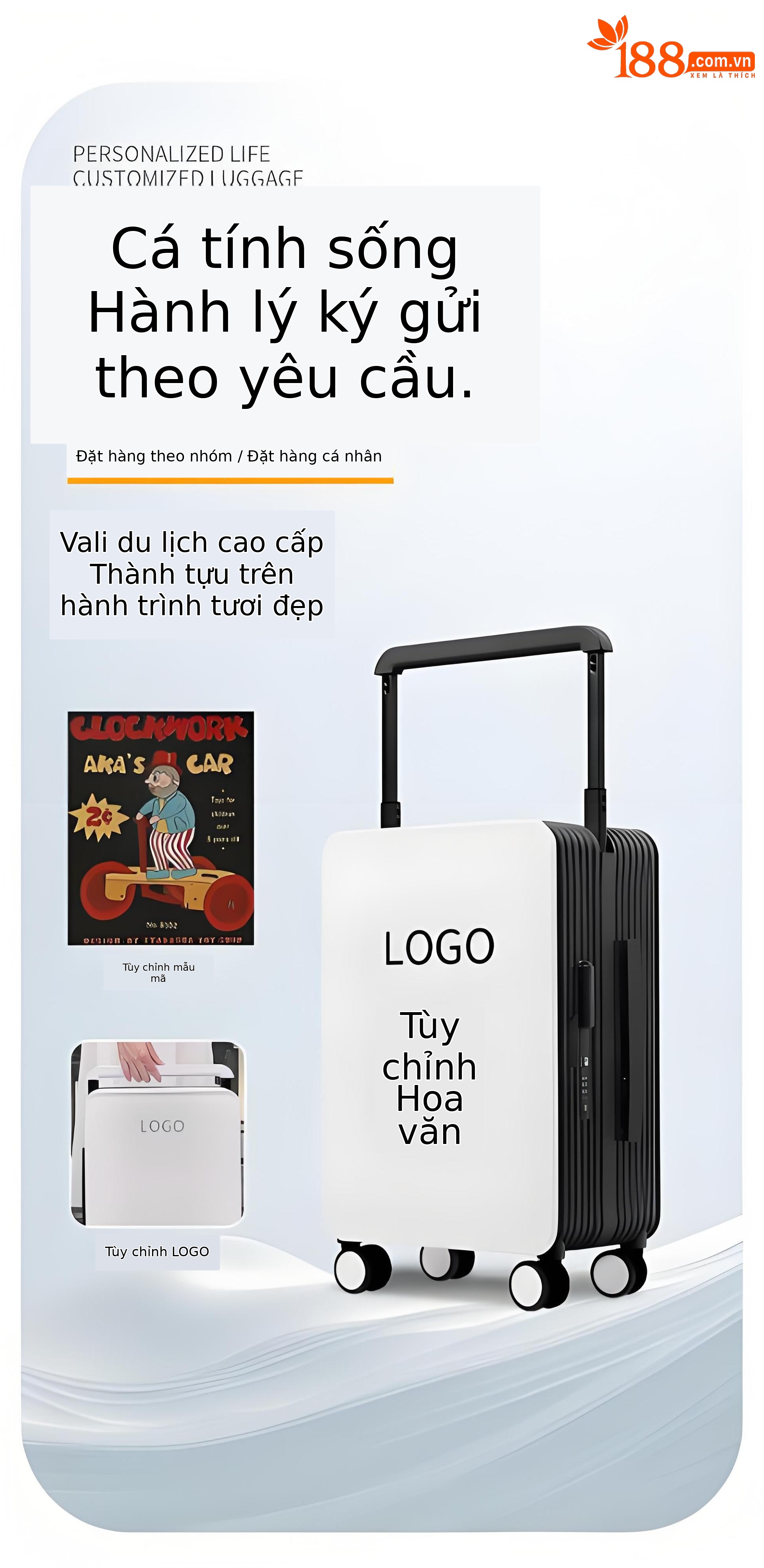 Vali nhựa PC size cabin 20 inch bánh xe êm, mật mã, phong cách tươi mới — Hành lý ép phun màu xanh lá cây chi tiết 1