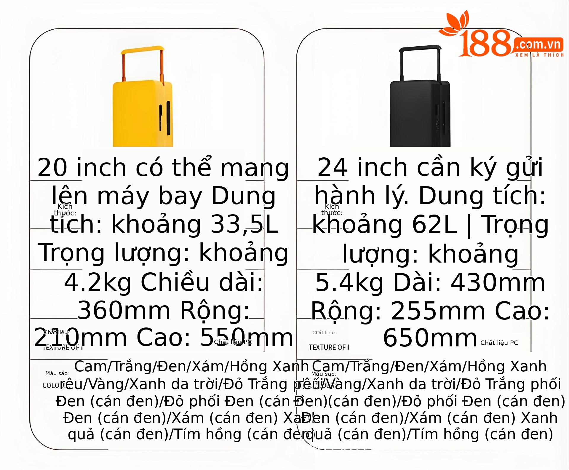 Vali nhựa PC size cabin 20 inch bánh xe êm, mật mã, phong cách tươi mới — Hành lý ép phun màu xanh lá cây chi tiết 2