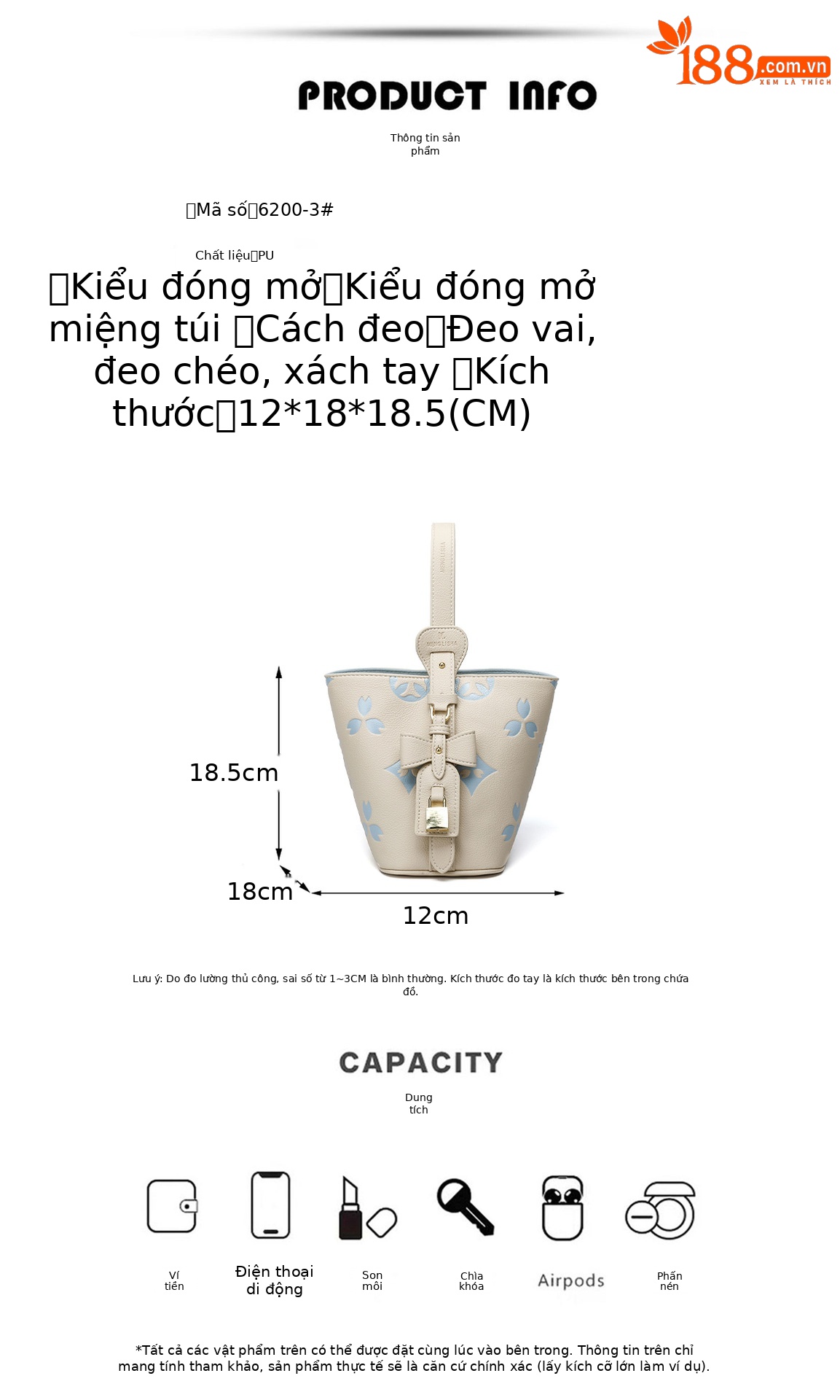 Túi bucket nữ thiết kế Hàn Quốc cao cấp, xách tay đeo chéo, dung tích lớn đi làm xuân hè 2026 chi tiết 2