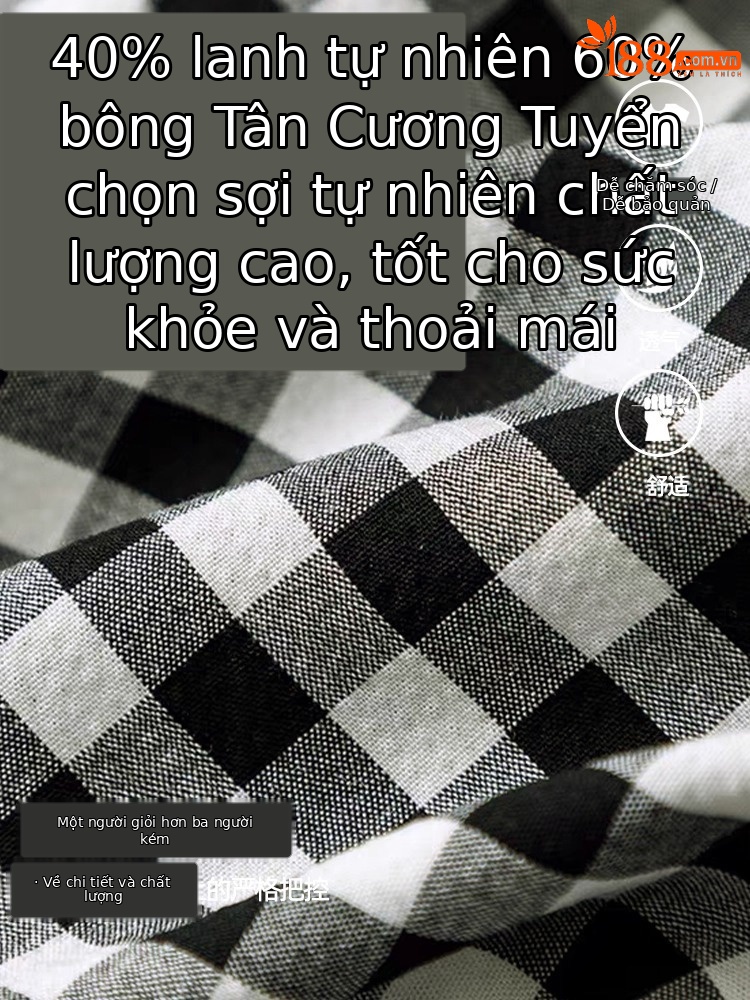 Quần ống thẳng kẻ sọc chín điểm dáng người nhỏ cotton mùa hè mỏng giản dị quần ống thẳng kẻ sọc tám điểm A5225 — Caro đen trắng
