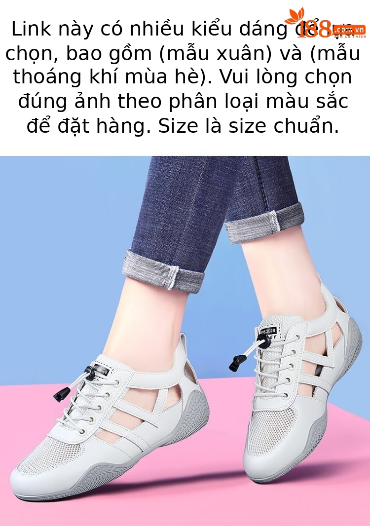 Giày sneaker nữ da thật đục lỗ thoáng khí đế bệt — B5-05=giá trị thông số Kd, (cài 2), Mễ Lam 1061 (kiểu chạm rỗng mùa hè), Nâu gạo 58.380 (kiểu xuân thu), Gạo xám 58.380 (kiểu xuân thu) chi tiết 1