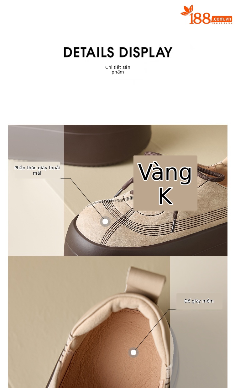 Giày sneaker nữ chunky đế dày mũi tròn phối màu dây buộc cổ thấp thu đông da thật — màu đen, màu mơ chi tiết 15